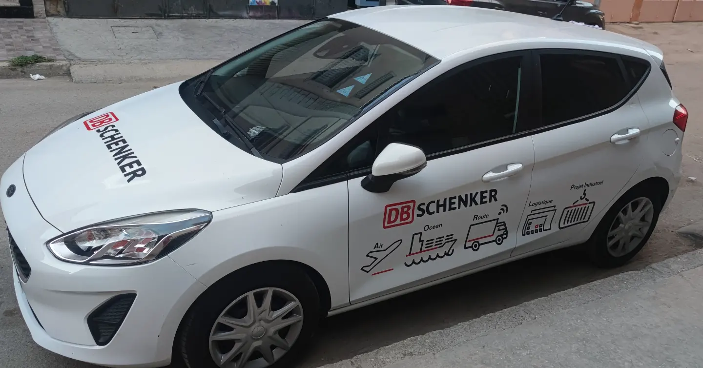 Véhicule DB Schenker — Marquage adhésif découpé — capot et portières